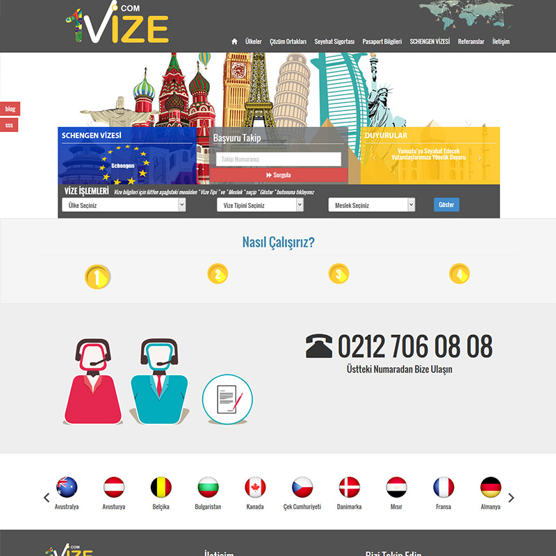 1vize.com Website Tasarım ve Yazılımı